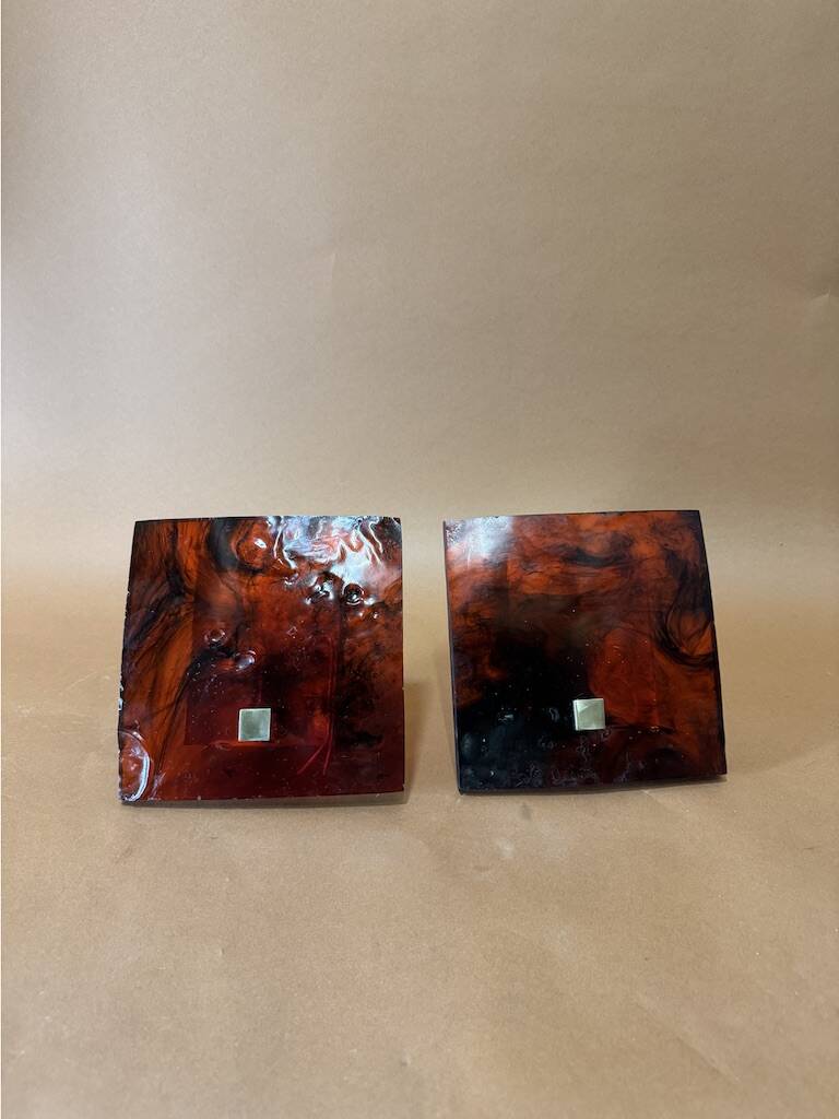 1970s resin wall lamps