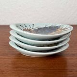 Small oyster or Danish sauce plates from the mid-century by Beth Breyen for Royal Copenhagen, set of 4.