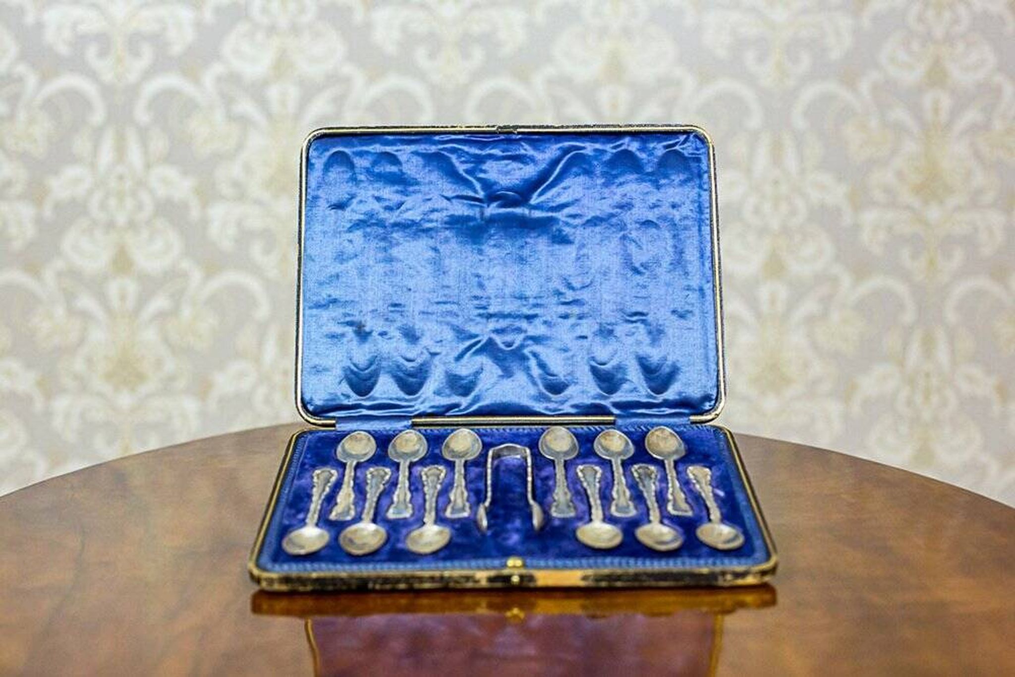 Antique English Silver Teaspoons, 1906, Set of 13