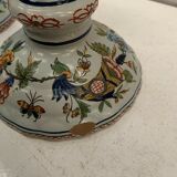 Pair of table candlesticks in faience of Rouen XX century