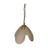 Frosted glass pendant lamp and shell brass