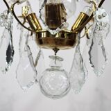 Lustre en laiton et pampilles polies de France vers les années 1920