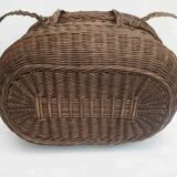 Panier bressan en osier naturel vintage