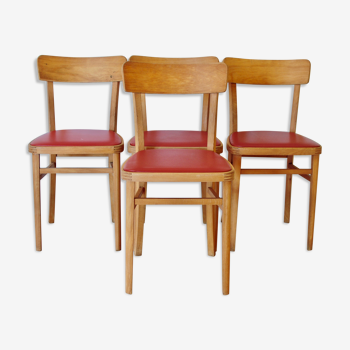 Set of 4 chapel chairs, 1950s