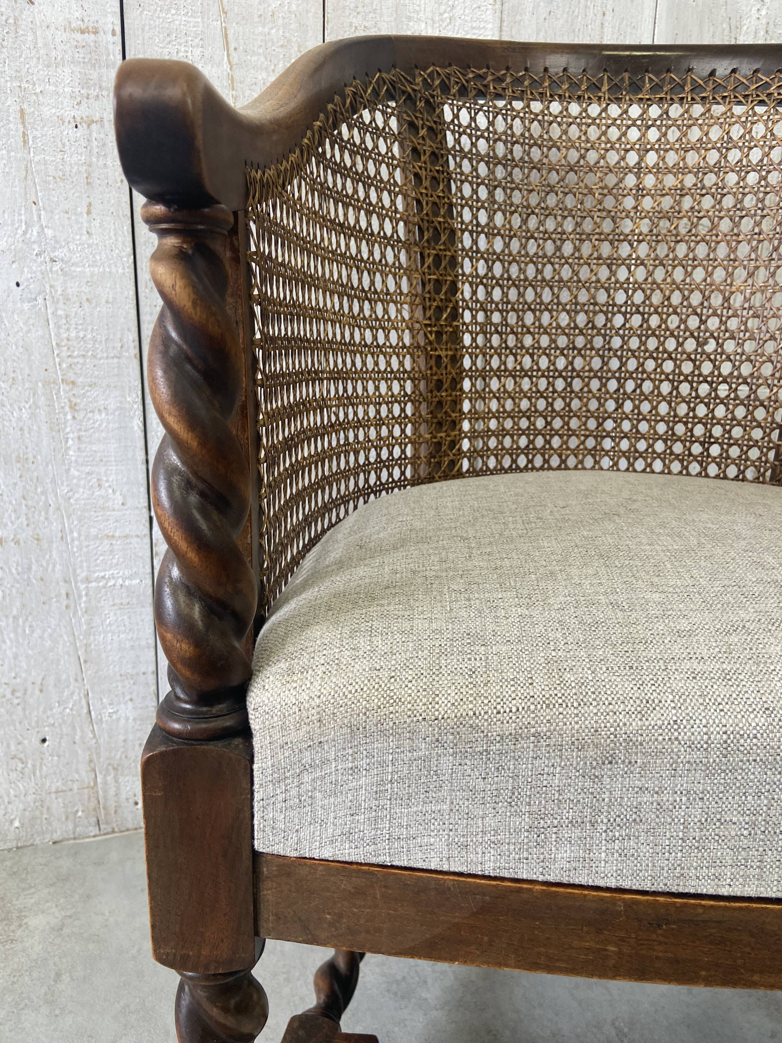 Antique chair with caning
