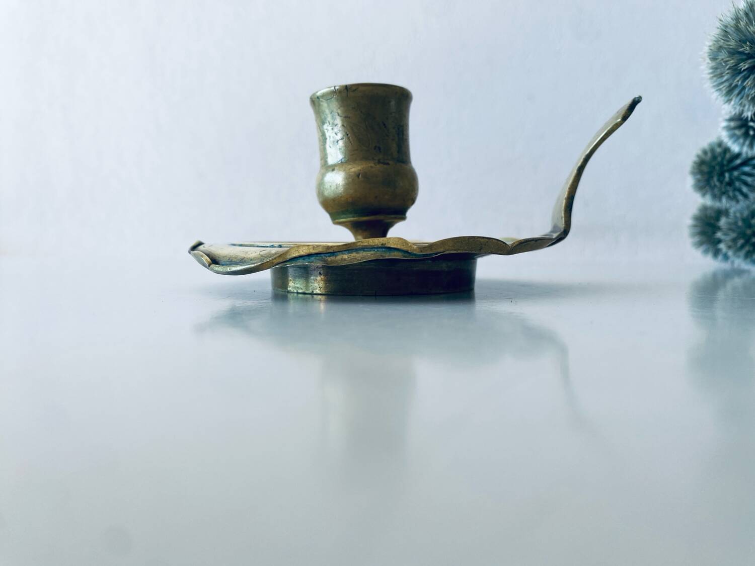 Antique bronze candle holder