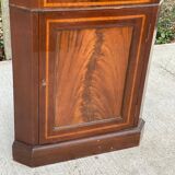 Victorian open corner cabinet in solid wood and marquetry