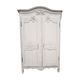 Ancienne armoire de mariée repeinte en blanc, début 19ème