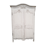 Ancienne armoire de mariée repeinte en blanc, début 19ème