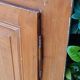 Cupboard door frame 121x97cm old wood paneled molded
