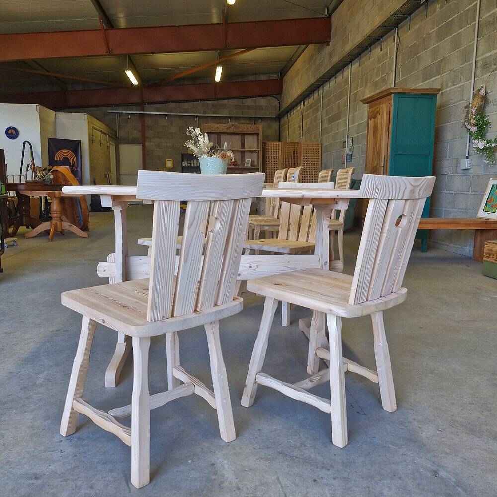 Solid pine table and chairs set