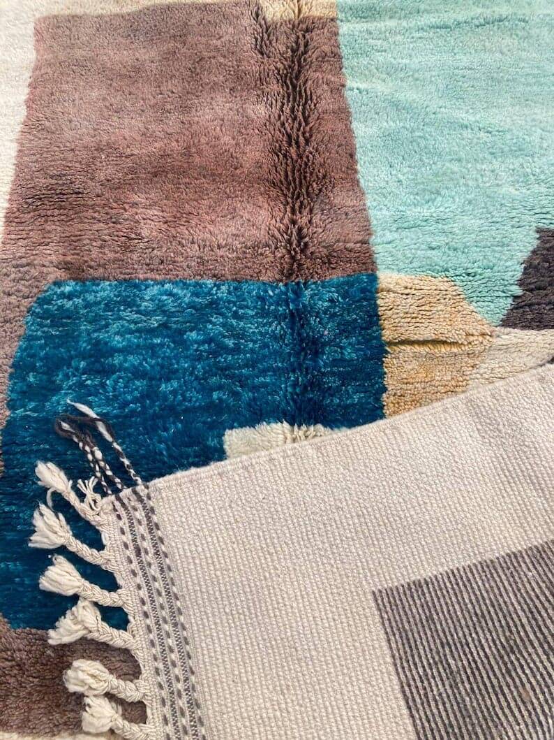 Handmade pure wool Berber rug size 2/3 m