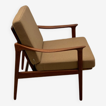 Fauteuil en teck par Fredrik A. Kayser pour Vatne Mobler années 60