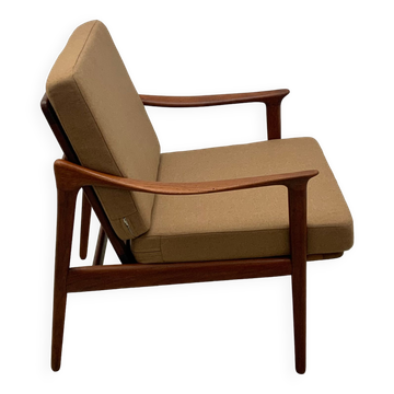 Fauteuil en teck par Fredrik A. Kayser pour Vatne Mobler années 60