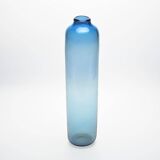 Cylindrical vase in light blue glass by Claude Morin, circa 1975