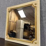 Vintage Louis XV Style Lacquered Square Mirror Circa 1950