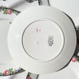 4 Digoin opaque porcelain plates with floral pattern "3984"