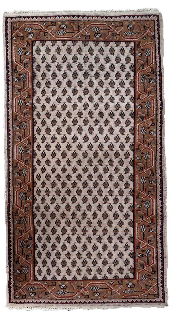 Vintage Indian carpet Seraband handmade 73cm x 143cm 1970s