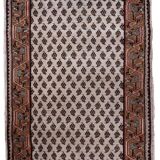 Vintage Indian carpet Seraband handmade 73cm x 143cm 1970s