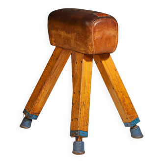 Gymnastic Leather Pommel Horse, Czechoslovakia, 1950’s