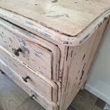 Vintage chest of drawers in patinated wood