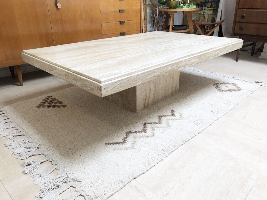Travertine coffee table, 1970