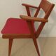 1950s design office chair with compass feet and red Sky seat