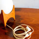 Small glass & wood table lamp, Czechoslovakia, 1960s
