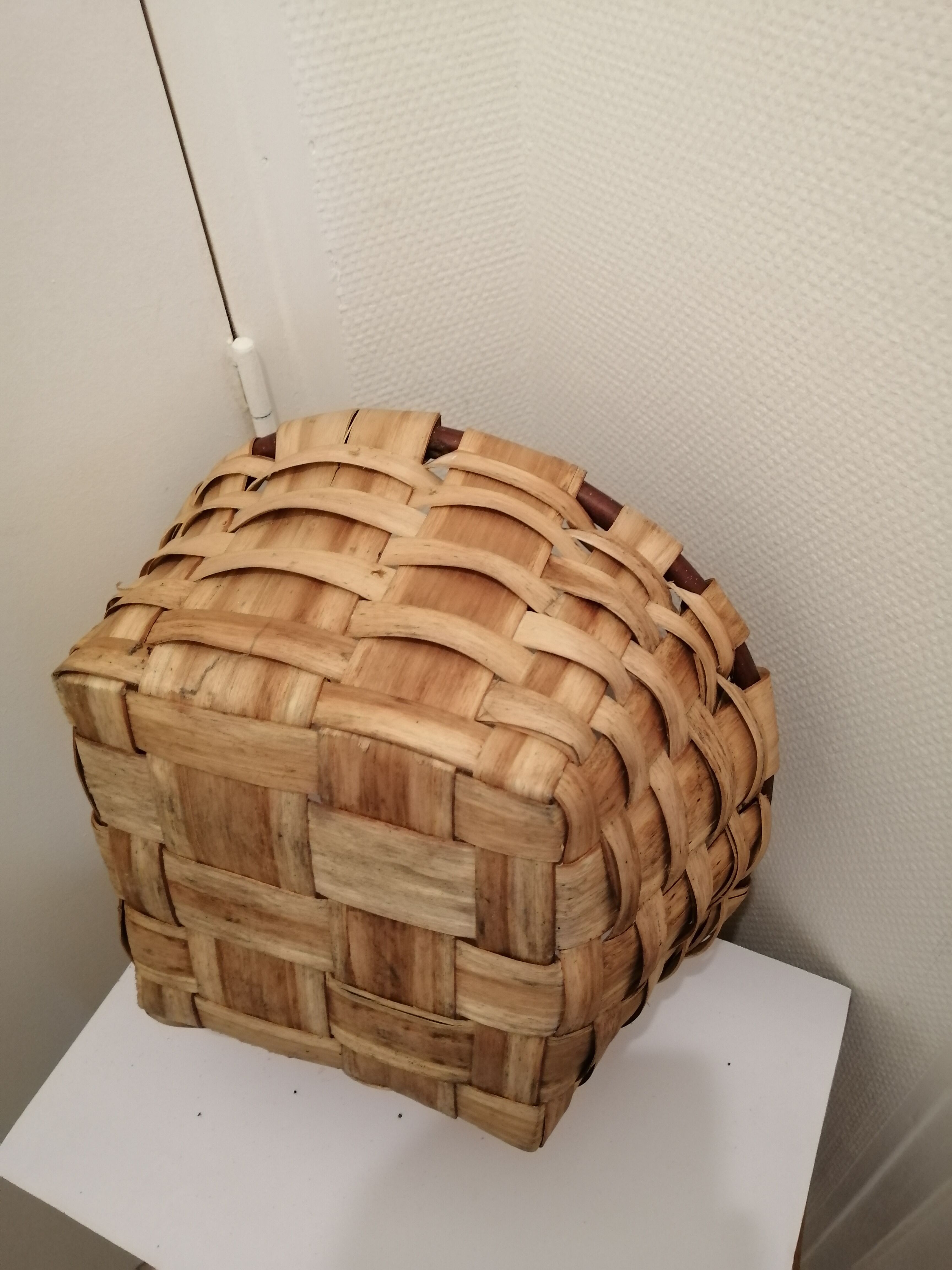 Vintage wooden basket for picking mushrooms