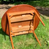 circular extendable table oak and teak Denmark 50s/60s