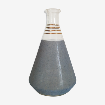 Vase solifore granité bleu et doré