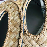 2 mirrors in natural basketry, 49x30 cm