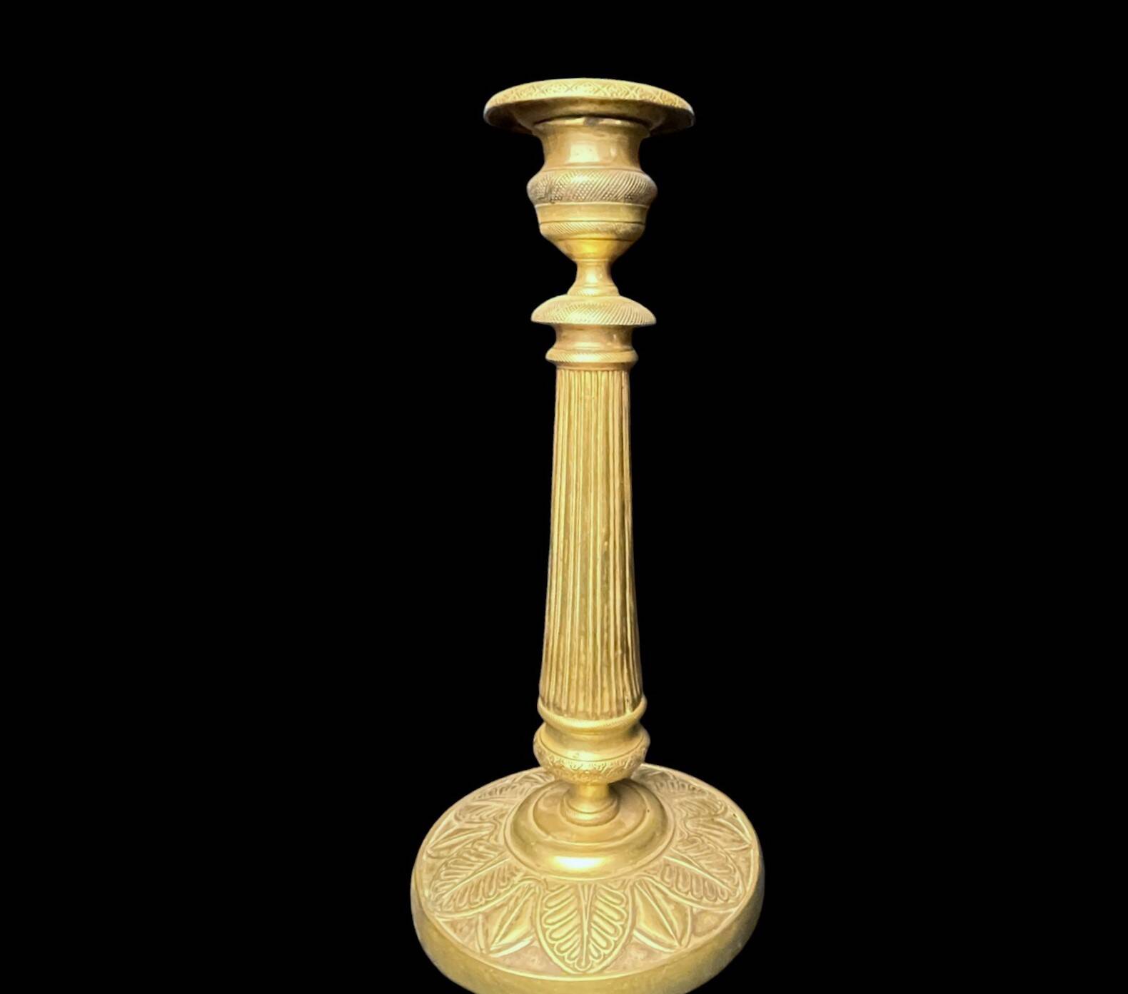 Antique ornate brass torch from the early 20th century