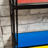 Piet Mondrian style string shelf black uprights 48x58x16