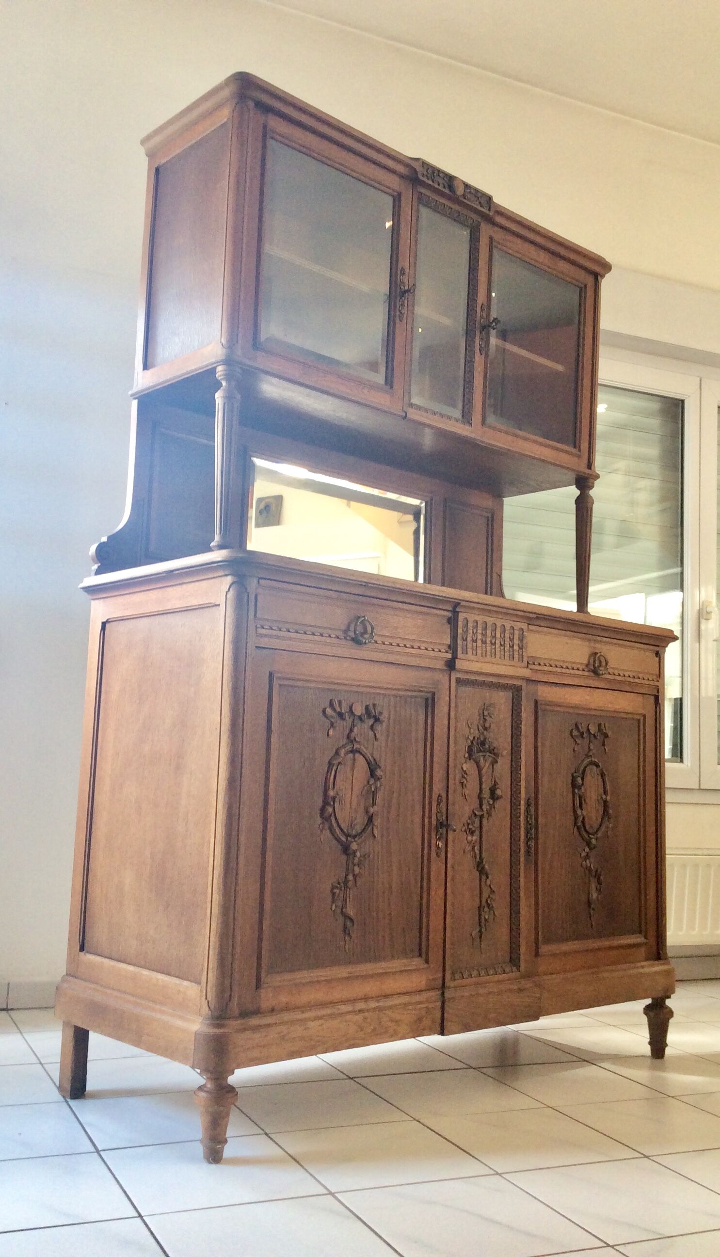 Former solid oak buffet early 20th