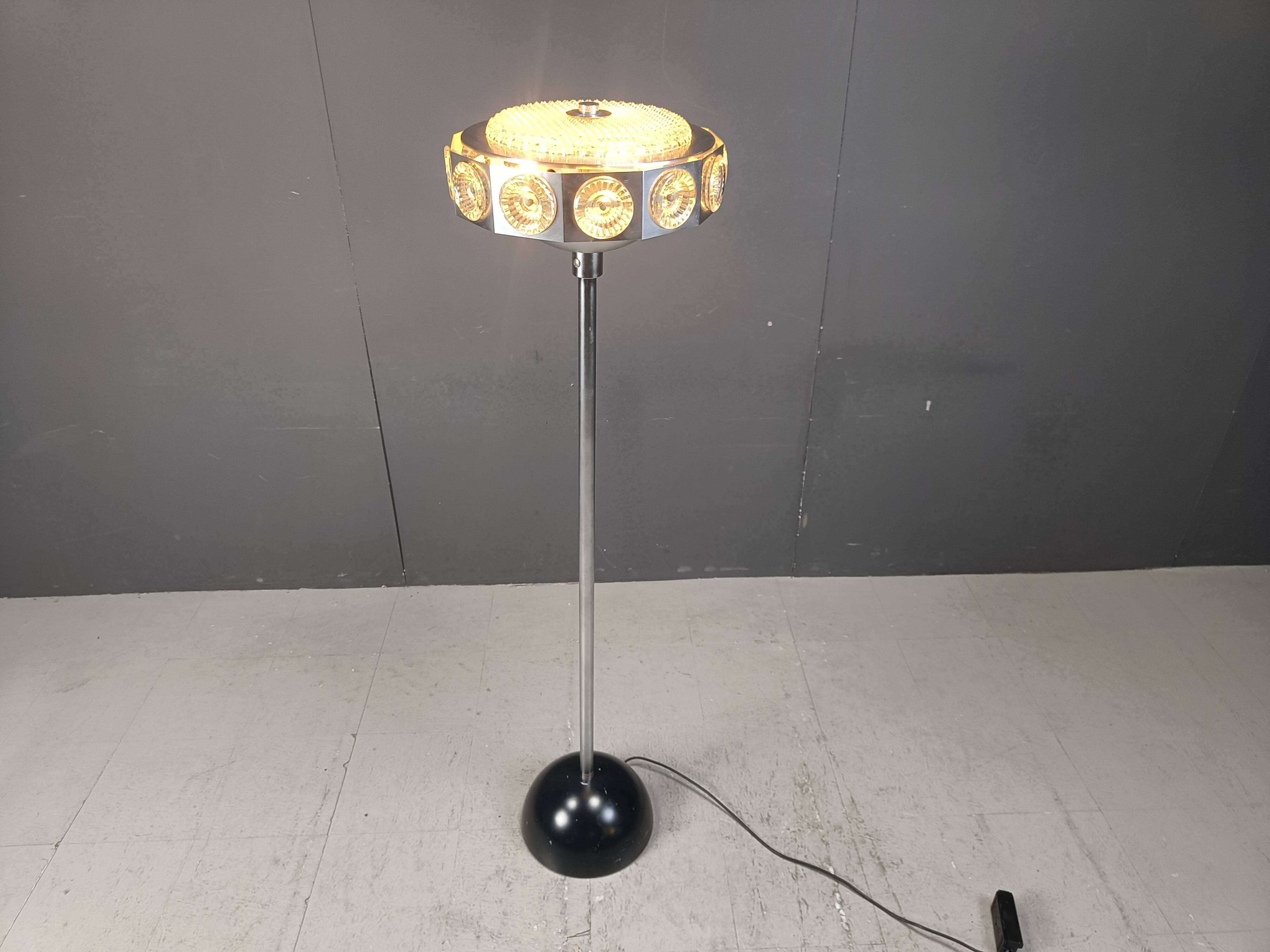 Vintage spacec age ufo floor lamp, 1970s