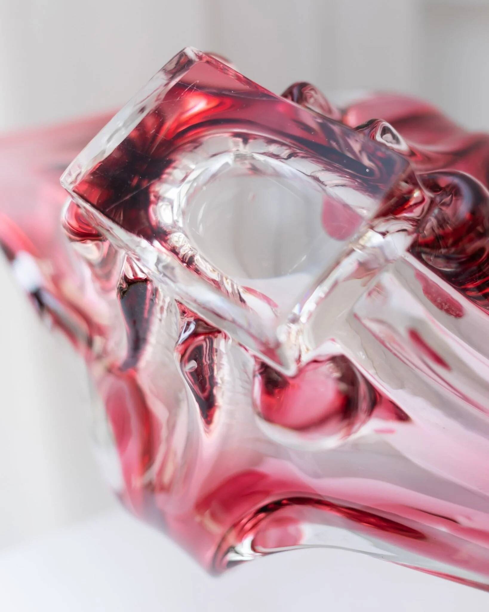 Large Murano bowl Flavio Poli - Pink Sommerso - Mid-Century - 1970s
