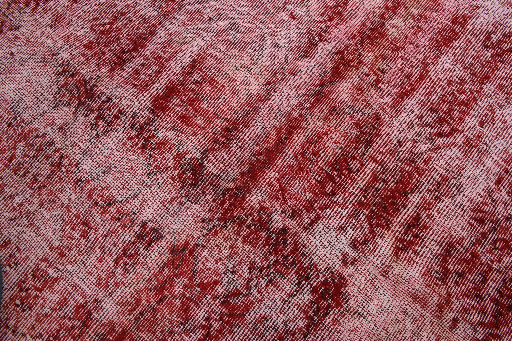 7x10 Rug For Living Room Wine Red Turkish Vintage Rug, 213x311Cm