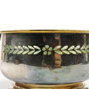 Art Nouveau sugar bowl, silver-plated brass, Hungary, 1930s