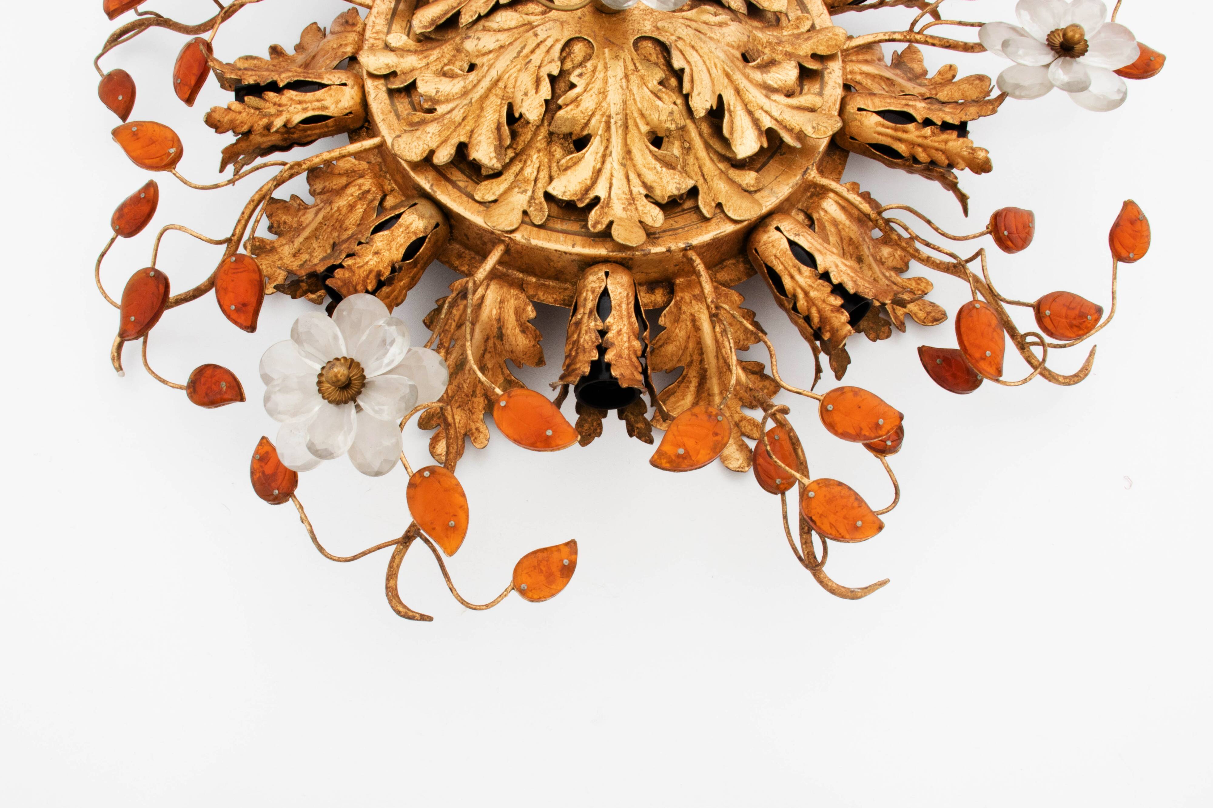 Banci Firenze sunburst flush mount / wall lamp - antique gold painted