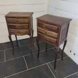 Pair of Louis XV style oak bedside tables