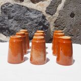 Set de 9 tasses gobelets en grès vernissé