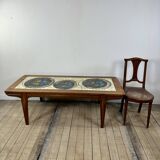 Teak coffee table with lava ceramic by j.belarti 1960