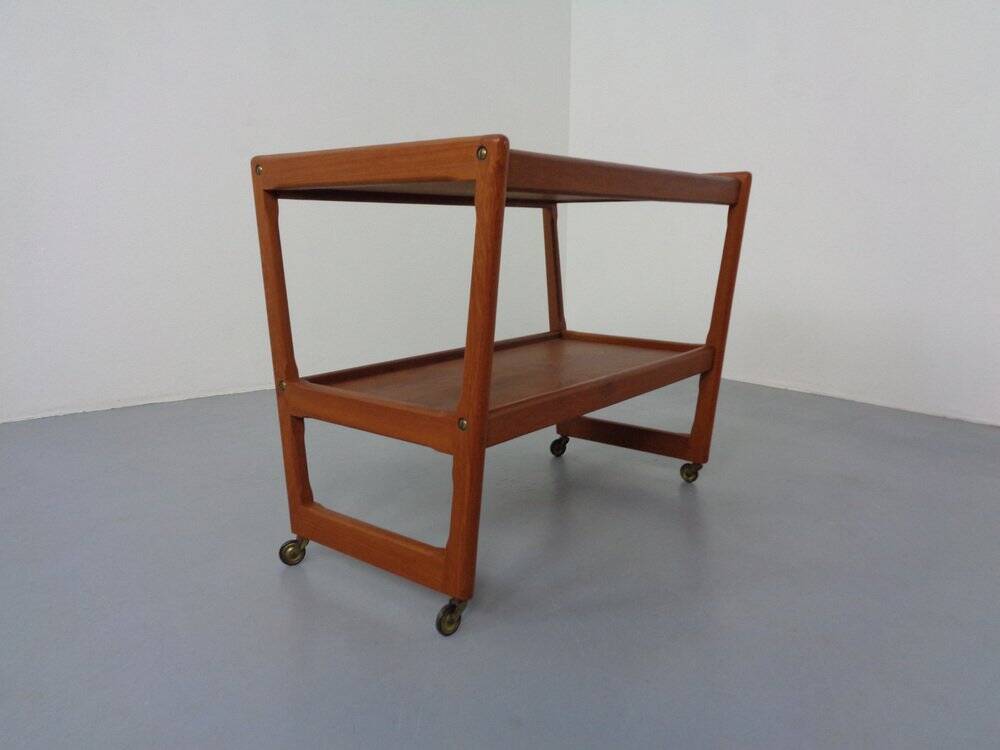 Teak Bar Cart by Holger Georg Jensen for Kubus, Denmark, 1960s