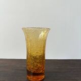 Orange bubble glass vase from the 60s