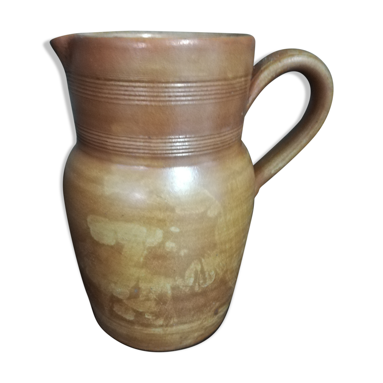 Jug / pitcher / jug enamelled terracotta "Sandstone from Berry"