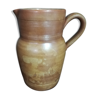 Jug / pitcher / jug enamelled terracotta "Sandstone from Berry"