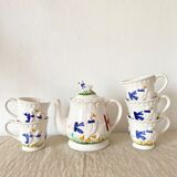Slurry tea set geese 80s