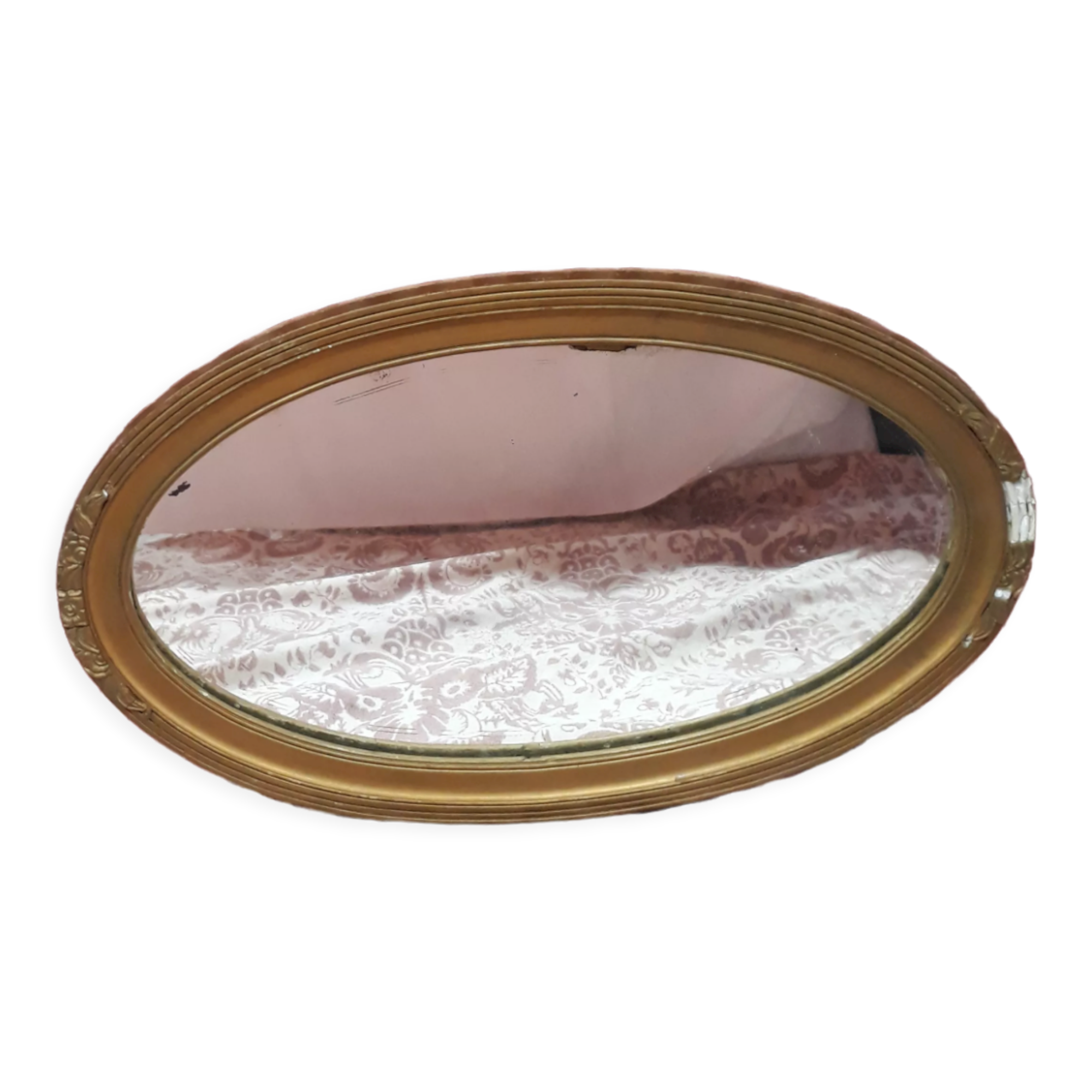 oval plaster mirror 55x34cm