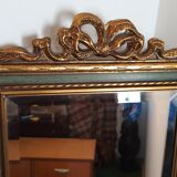 Mirror beveled golden wood 36x135cm